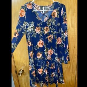 Dress Floral Cross Strappy Neckline